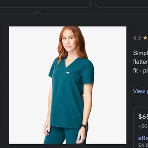 Figs Casma Top - Caribbean Blue